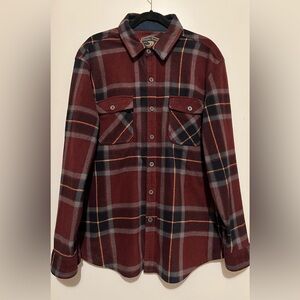 Freedom Foundry Burgundy Plaid Button Up Flannel Top XL